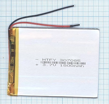 Аккумуляторная батарея Li-Pol (3x70x85мм), 2pin, 3.7В, 1600мАч