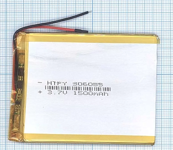Аккумуляторная батарея Li-Pol (3x60x85мм), 2pin, 3.7В, 1500мАч
