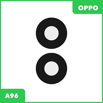 Стекло задней камеры для OPPO A96 (CPH2333) (без рамки) (черный)
